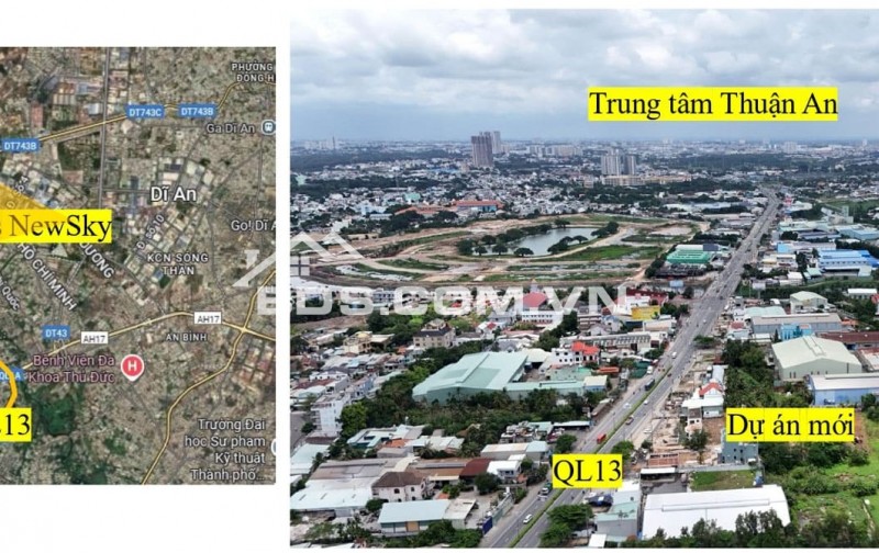 Căn hộ Bcons Newsky 55m2 thiết kế 2PN2WC giá trực tiếp từ CĐT